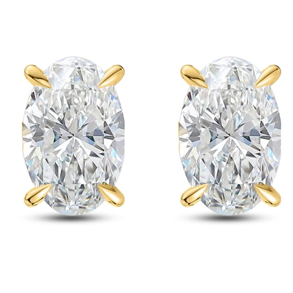Oval Cut Stud Earrings for Women .86 Ct Simulated Diamond Sterling Silver Ginger Lyne