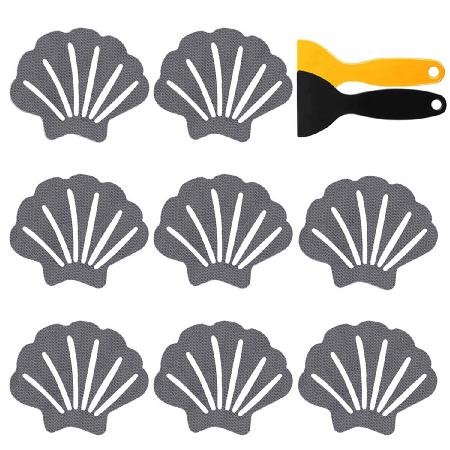 Casewin Shell Shaped NonSlip Bath Stickers, 12 Piece Bath Mat Non Slip