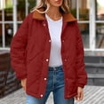 thumbnail image 2 of DHFJKG Quilted Padded Jackets For Women Long Sleeve Snap Button Collared Loose Fit Lightweight Coat Soft Outerwear, 2 of 5