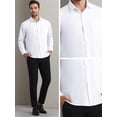 thumbnail image 5 of Unique Bargains Men's Long Sleeve Regular Fit Business Button Down Formal Shirt S White, 5 of 6