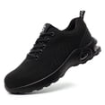 thumbnail image 1 of Safety Trainers Men Women Lightweight Air Cushion Steel Toe Cap Trainers Safety Shoes Breathable Industrial Work Trainers,Black-41, 1 of 5