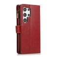 thumbnail image 4 of Allytechgroup Wallet Case for Samsung Galaxy S25 Ultra, Zipper Clutch Phone Case with Card Slots, Cash Pocket, Wrist Strap, Kickstand Stand Function, Magnetic Closure Flip Cover,Red, 4 of 6