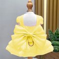 thumbnail image 4 of Nebwoak Dog Wedding Dress with Leash Attachment, Yellow Puppy Formal Dress with Bow, Small Dog Outfit for Wedding, Party, Photoshoot - M Size, 4 of 6