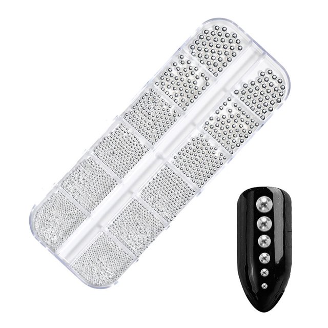 WIFKLSIIPG Nail Art Accessories Small Steel Ball Long Bar Box Metal Nail Decoration