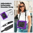 thumbnail image 5 of ELEHOLD Full Body Protective Case for iPad Pro 11-inch (M5) 2025 With Built-in Screen Protector,Heavy Duty 3-Layer  360° Rotating Kickstand Handstrap Shoulder Strap Shockproof Cover,Purple, 5 of 8