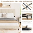thumbnail image 4 of Bed Frame with Adjustable Headboard,Velvet Platform Bed Frame with Wooden Slats, Heavy‑Duty Support, Quiet Design, No Box Spring Needed, Easy Assembly, 4 of 7