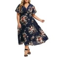 thumbnail image 2 of HKEDES Robe Maxi d'Été Bohème en Mousseline Florale pour Femmes Grande Taille, Vestidos Urbains Longs D, 2 of 24