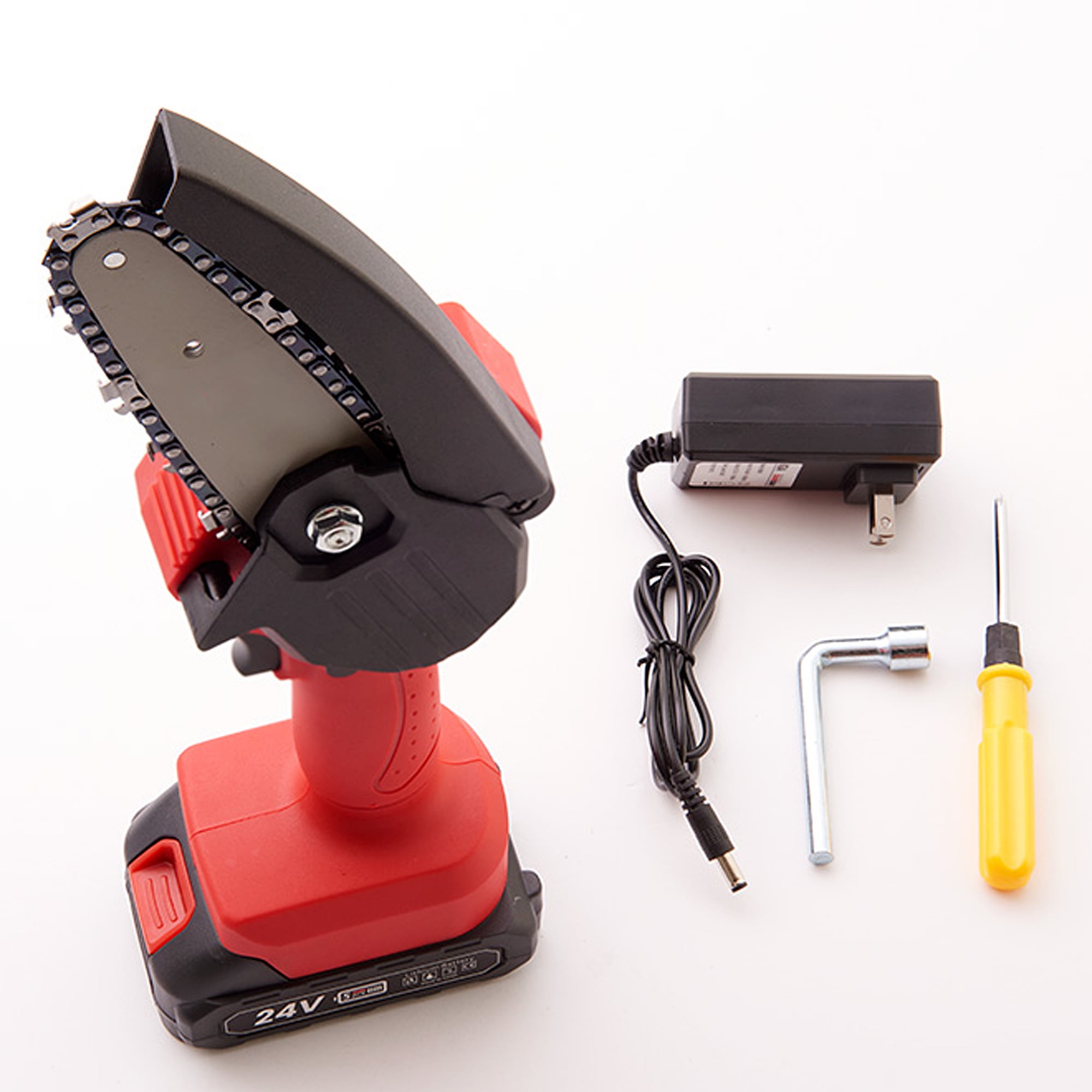 Milex Mini 24V Lithium Battery Chain Saw - Ideal for Tree Pruning and Woodcutting