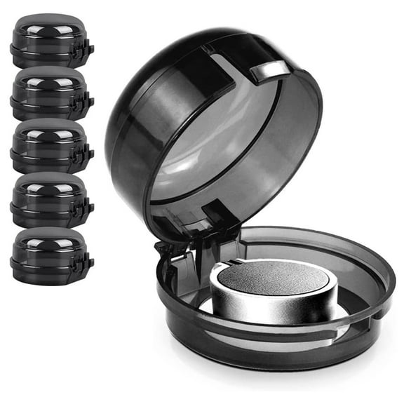 Aooww Upgraded Double-Key Design Knob Covers for Child Safety, 5 Packs, Universal Size
