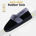 thumbnail image 6 of Litfun Women's Chenille Knit House Shoes Fleece Lined Memory Foam House Slippers, Black, Size 10-11, 6 of 7