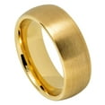 thumbnail image 2 of Tungsten Carbide 8MM/6MM For Men and Ladies Domed Gold IP Brushed Finish Wedding Band Ring Set, 2 of 4