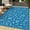 Dark blue / lake green, variant on Floral Outdoor Rug, Waterproof Rug, Vintage Reversible Plastic Straw Rugs, Foldable Lightweight UV Resistant Carpet for Picnic Deck Balcony Porch
