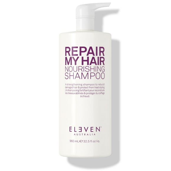 ELEVEN AUSTRALIA Repair My Hair Nourishing Shampoo - Strengthens &amp; Repairs Damaged Hair, Deep Moisture &amp; Restores Shine, Sulfate-Free, Color Safe Formula - 32.5 Fl Oz