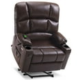 thumbnail image 2 of MCombo Large-Wide Lay Flat Dual Motor Power Lift Recliner Chair Sofa with Massage and Heat for Big Elderly People, Infinite Position, Faux Leather R7688 (Dark Brown, Large-Wide), 2 of 11