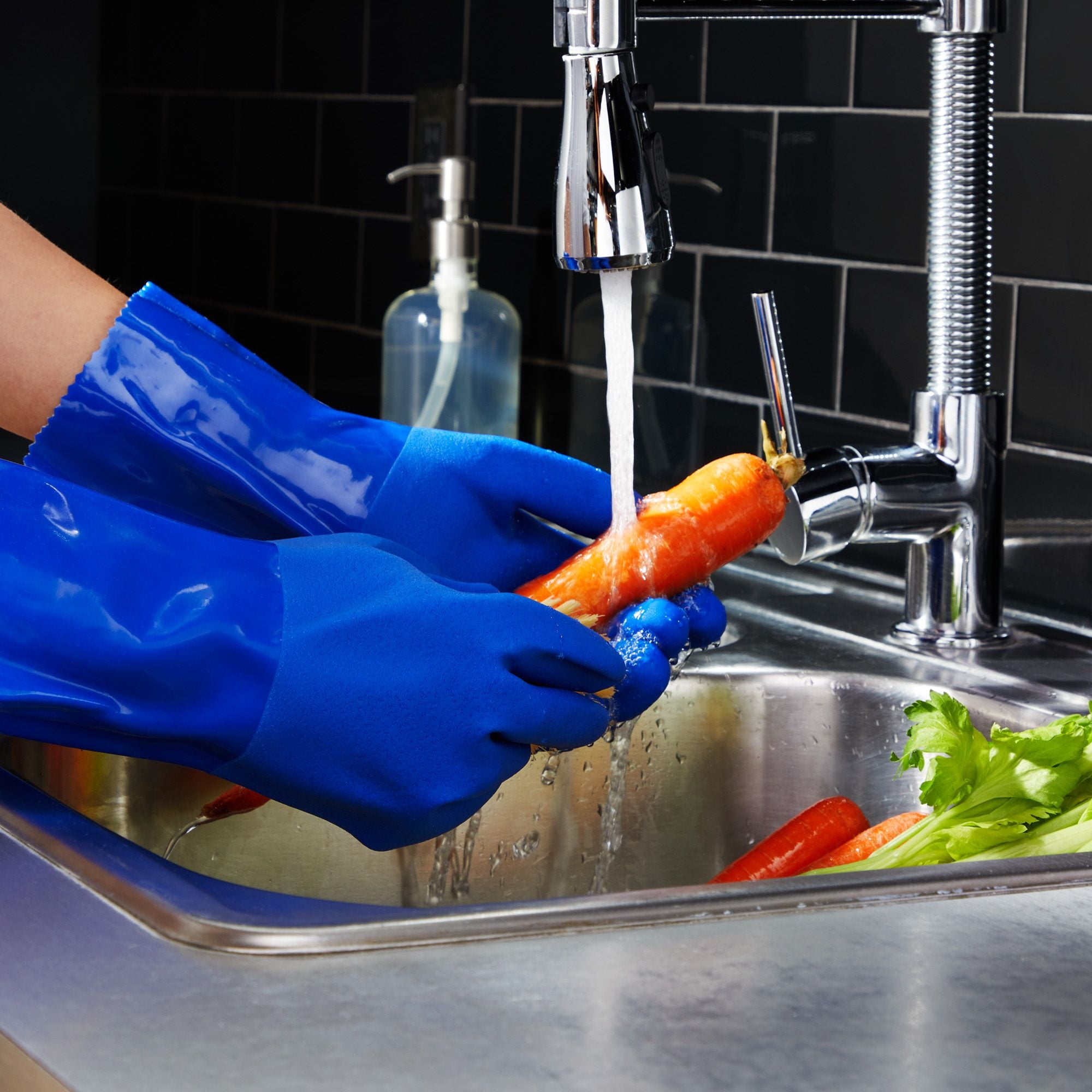 Rubber Household Gloves - Cotton Lined Dishwashing Kitchen Gloves (2 Pair,  Small) : : Health & Personal Care