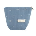 thumbnail image 1 of Bolsos Únicos 1 Pc Clutch Ligero Corazón Lazo Pequeña Bolsa de Maquillaje para Vacaciones Lona Azul, 1 of 6