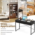 thumbnail image 6 of Gymax Modern 2-Drawer Computer Desk w/ Reinforced Heavy-Duty Metal Frame Anti-Tip Kit, 6 of 10