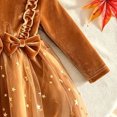 thumbnail image 5 of Baby Girls Long Sleeve Velvet Tulle Dress Set Star Print Skirt Ruffle Bow Detail with Matching Bow Headband, 5 of 6