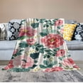thumbnail image 2 of FUMJ Floral Throw Blanket, Pink Rose Floral Throw Blanket, Soft Cozy Flannel Flower Blankets, Fluffy Fuzzy Rosebuds Wildflowers Print Blankets for Girls Women Gifts Home Sofa Couch Bed Decor, 2 of 6