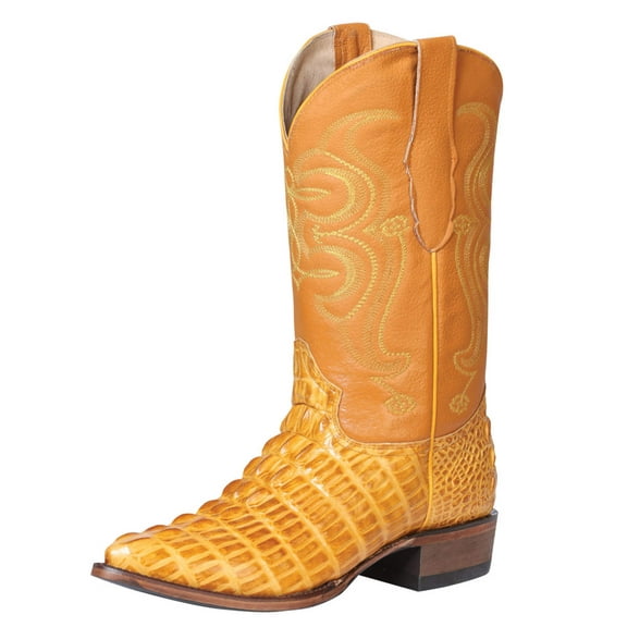 El Señor de los Cielos Men’s Western Boot - Caiman Tail Print Leather - Butter 40843
