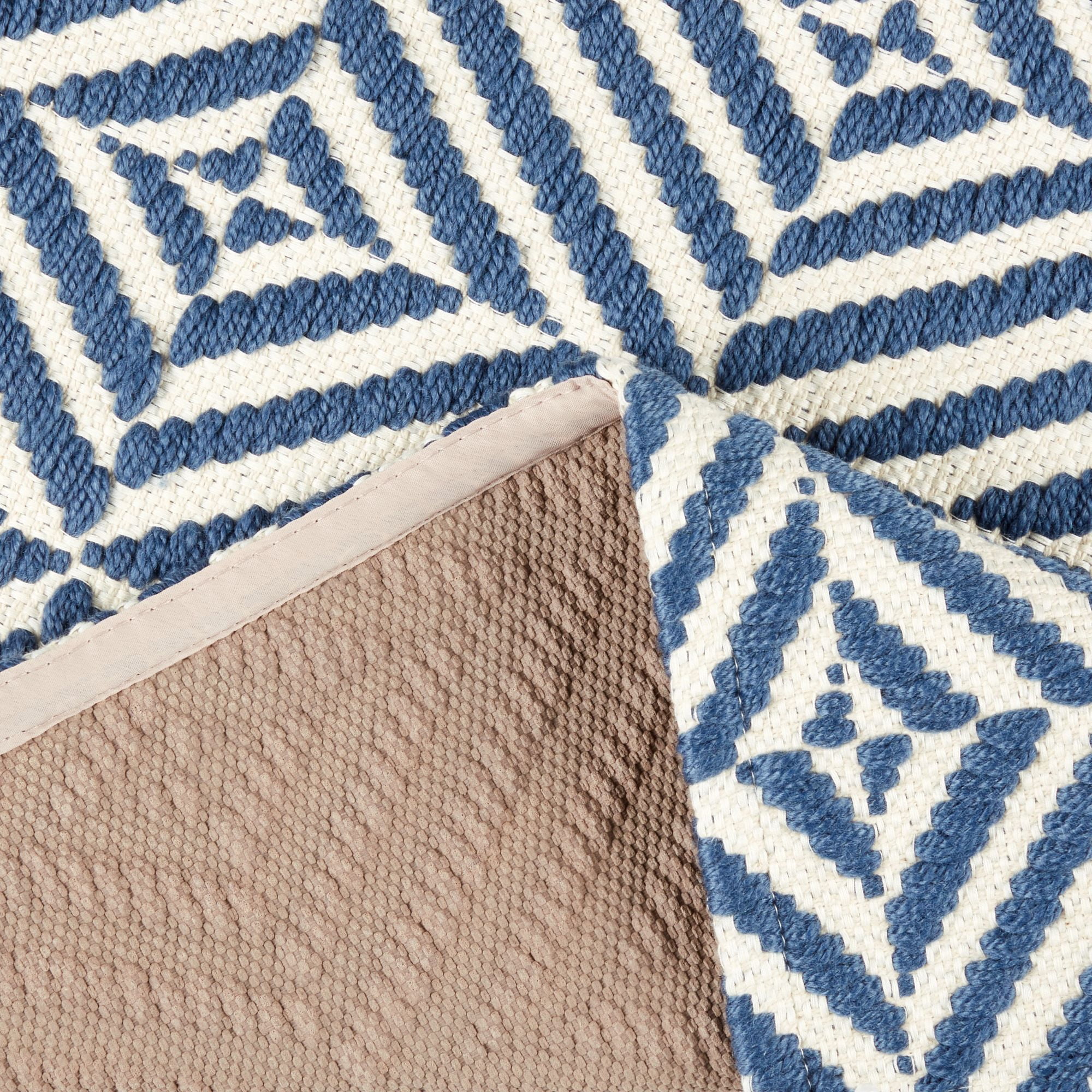 (2 pack) Mainstays Montana Woven Fabric Mat, 18"x27", Navy, Available in Multiple Colors