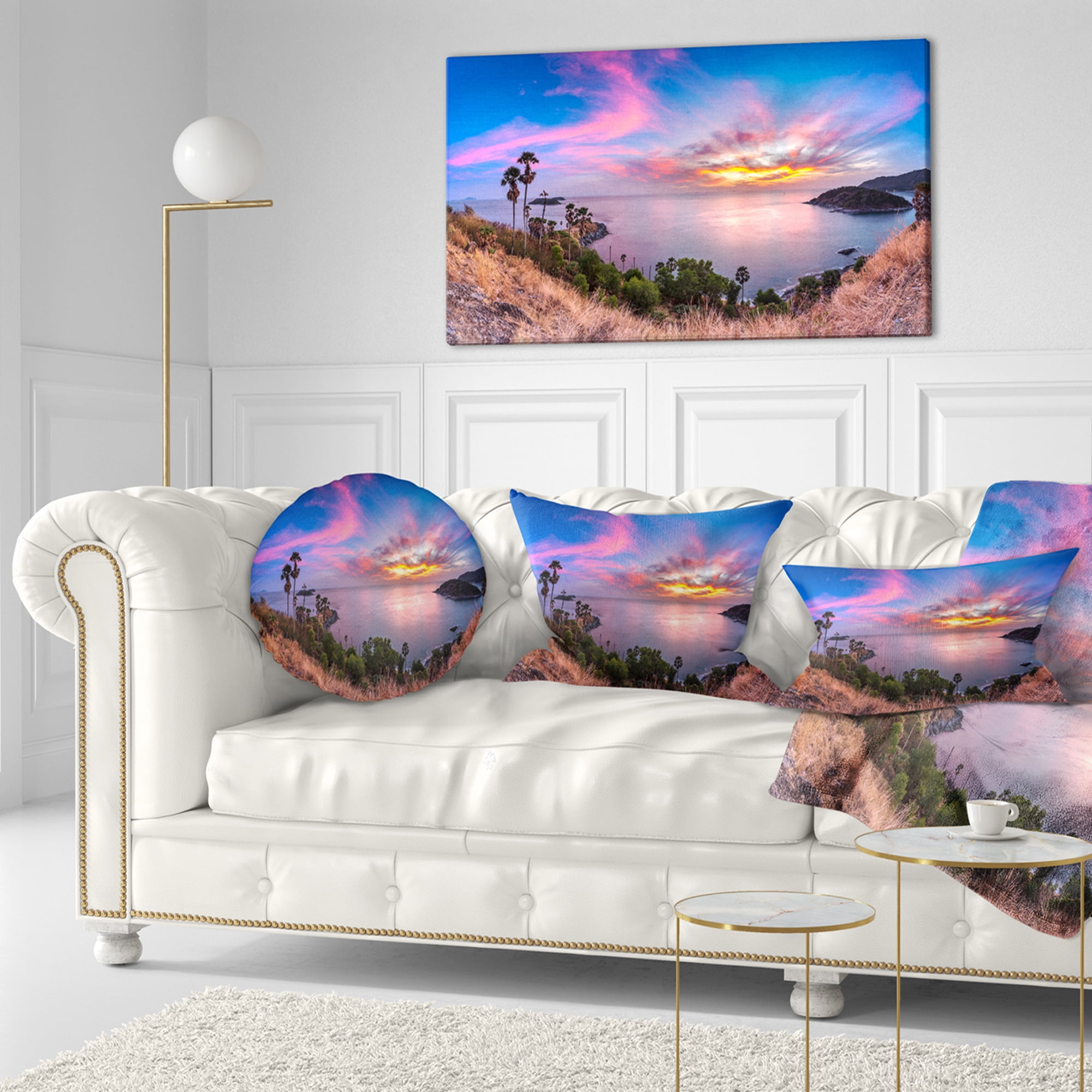 Designart Promthep Cape Best Phuket View Point - Seashore Throw Pillow - 12x20