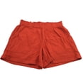 thumbnail image 4 of Briggs Women's Linen Blend Cuff Pull On Shorts (Orange, XL), 4 of 4