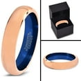 thumbnail image 4 of P. Manoukian Tungsten Wedding Band Ring 4mm for Men Women Blue 18k Rose Gold Plated Dome Polished Lifetime Guarantee Size 10, 4 of 4