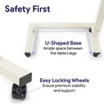 thumbnail image 4 of Medacure Adjustable Overbed Table with Wheels - 50 Lb Weight Capacity, 4 of 7