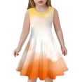 thumbnail image 1 of Robes de Printemps pour Filles Robe Évasée à Volants Sans Manches Teinture sur Nœuds pour Filles Robes de Demoiselle d'Honneur, 1 of 5