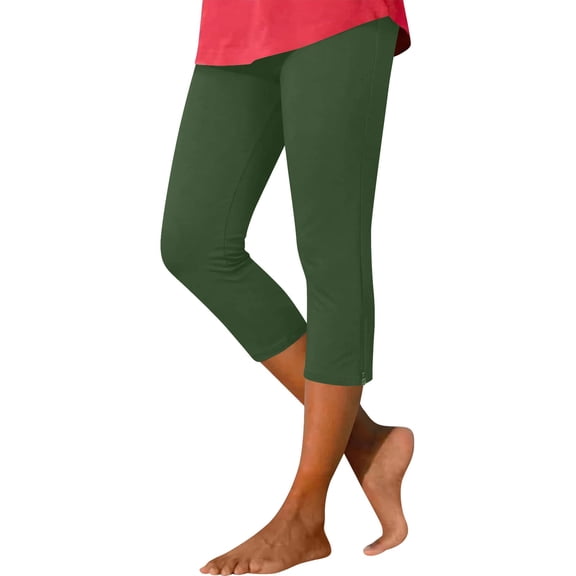 Kvture Summer Capri Leggings for Women Stretch High Waist Capris Casaul Pants Athletic Workout Yoga Capris Cropped Pant Green Pant XXL