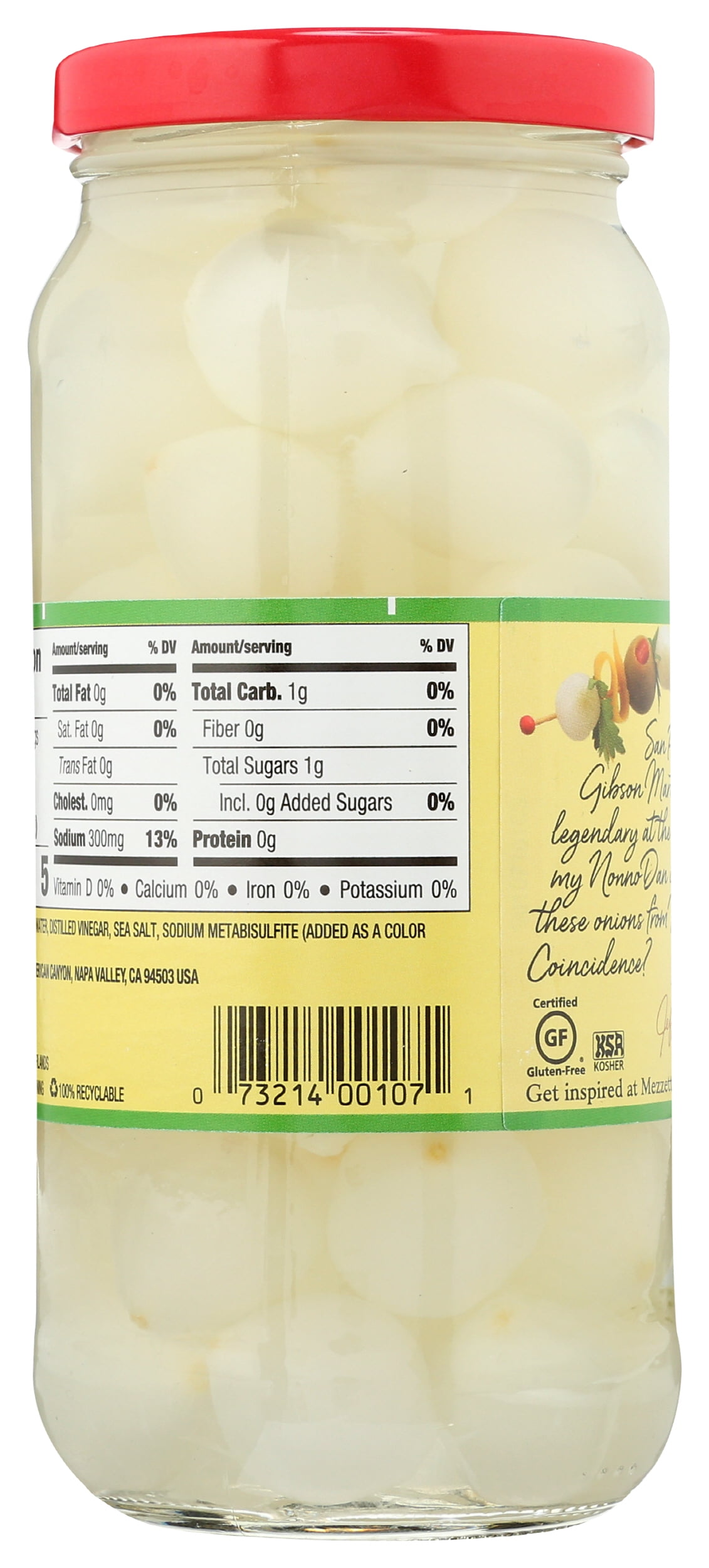 Pack of 6, Mezzetta Cocktail Onions, 16 oz