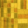 thumbnail image 1 of Ahgly Company Machine Washable Indoor Square Patchwork Yellow Transitional Area Rugs, 7' Square, 1 of 4