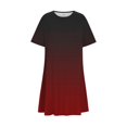 thumbnail image 6 of pstuiky Plus Size Dresses for Curvy Women, Gradient Print T Shirt Dresses for Women Mini Dresses Fashion Short Sleeve Crew Neck Cocktail Dresses for Women Vintage Dress Up to 60% Off Wine XL, 6 of 7