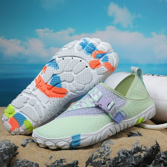 LIJCC Women Men Athletic Non-Slip Hiking Beach Water Shoes Barefoot Aqua Swim Sports Walking Breathable Water Shoes Quick Dry Lightweight Swim Pool Shoes