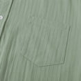 thumbnail image 3 of Jessboyy Button Down Shirt Men Casual Short Sleeve Fitted Button up Shirts Summer Vacation Going Out Tops Business Plain Work Shirt Green XXL, 3 of 9