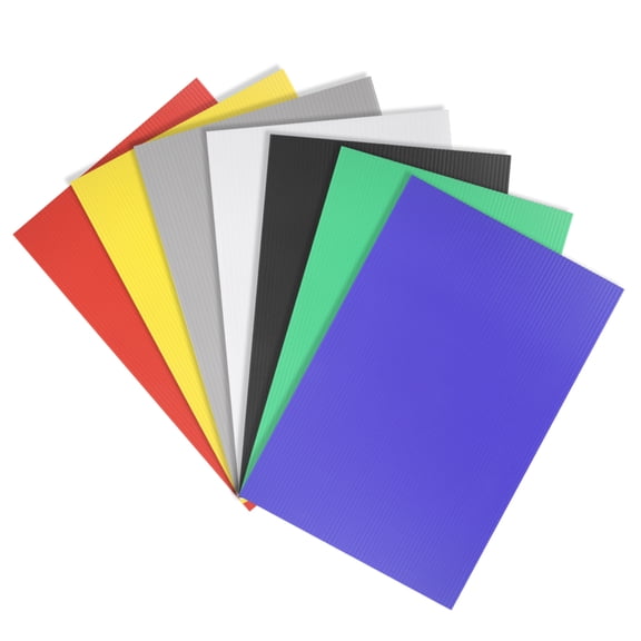 Uxcell Corrugated Plastic Sheets 0.12" Colorful Blank Yard Lawn Signs 7.87" x 11.81" 7Pcs