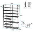 thumbnail image 6 of Inadays 9 Tiers Shoe Rack Organizer Large Capacity Shoe Storage 32-40 Pairs Shoe Boot Shelf Removable Dustproof Stackable Shoe Tower with 2 Hooks, Sturdy Metal Shoe Stand for Closet/Bedroom/Entryway, 6 of 11
