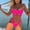 w93# Hot Pink480, variant on Wuxian Women 2 Piece Swimsuit Push-Up Solid Color Hollow Out Scoop Neck Adjustable Strap Bra Low Waist Brief Bikini Set Bathing Suit Summer Breathable Beachwear,Green,L