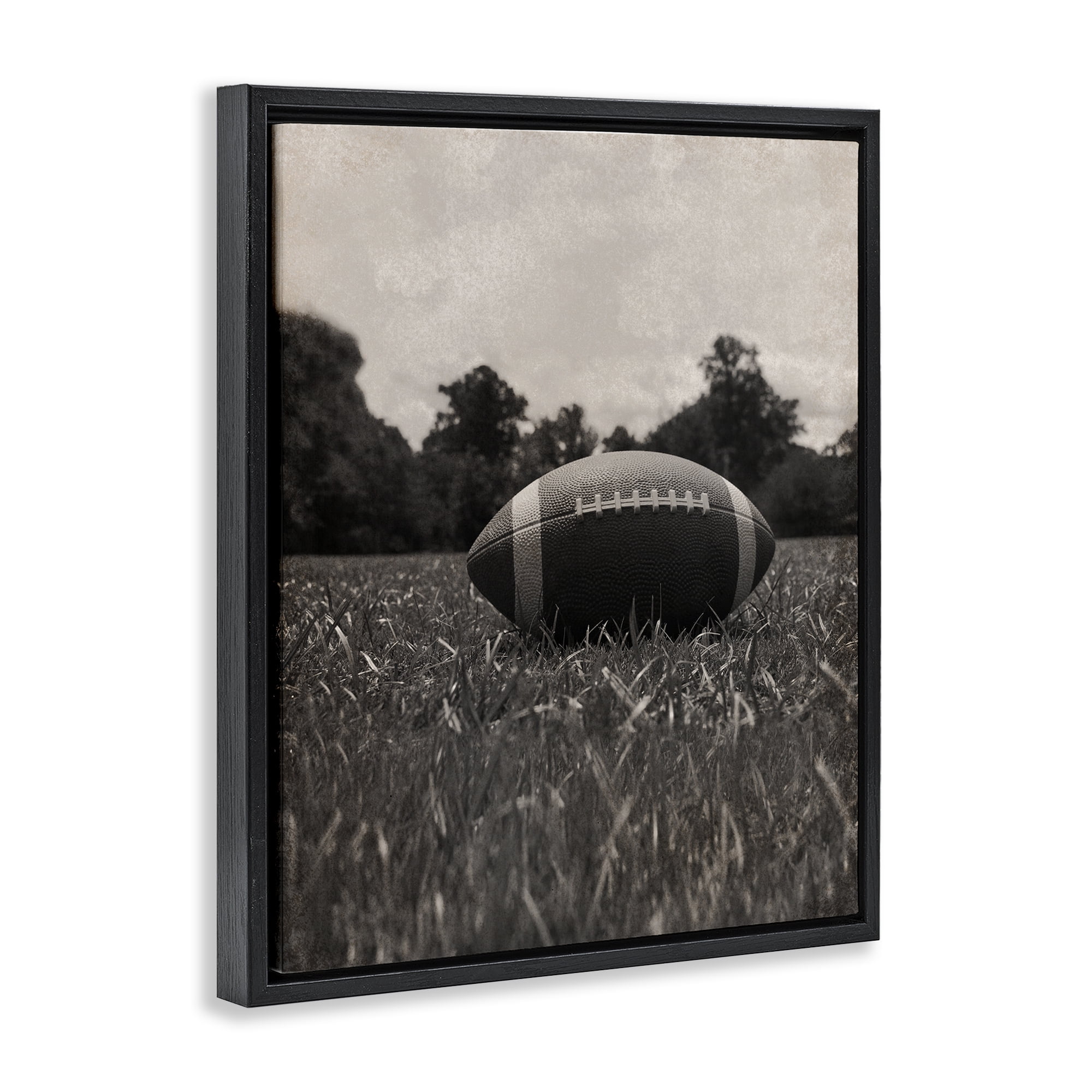 Stupell Industries Vintage Sports Football Black Framed Floater Canvas Wall Art, design by Marcus Prime
