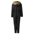 thumbnail image 6 of guisaled Snowsuit for Women One Piece Ski Suit Jumpsuit Onesie Outdoor Sports Waterproof Warm Snow Suits with Hood Removable Fur Collar Clothing, 6 of 7