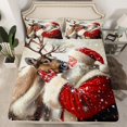 thumbnail image 2 of Homewish Retro Danta Claus Bed Sheets,Brown Christmas Reindeer King Sheets,Merry Xmas Sheet Set For Men Women,Ultra Soft Home Decor,4pcs, 2 of 7