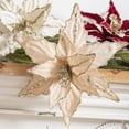thumbnail image 3 of Cateissary Decoración de flores artificiales con lentejuelas rojas y doradas Tela de terciopelo con lentejuelas rojas y doradas para Navidad Kits de decoración para fiestas platino, 3 of 6