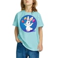 thumbnail image 2 of QTBIUQ Summer Kids Short Sleeve T-Shirt Toddler Boys Girls Cute Bunny Top Easter Eggs Casual Clothes Suitable for 3-10 Years, 2 of 5