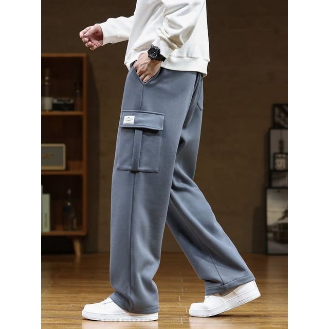 Pantalones de chándal con múltiples bolsillos para hombre, pantalón informal de algodón con cordón, holgado y recto, talla grande 8XL, novedad de otoño, 2023
