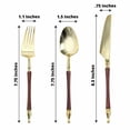 thumbnail image 3 of BalsaCircle 24 Gold Brown Disposable Plastic Cutlery Roman Column Handle Spoon Fork and Knife Set Party Decorations, 3 of 8