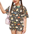 thumbnail image 2 of Grblisyd Girls 2 Piece Outfits Cute Animal Print Short Sleeve Crew Neck Tops and Elastic Waist Shorts Set Soft fashion Clothing Sets, 2 of 7