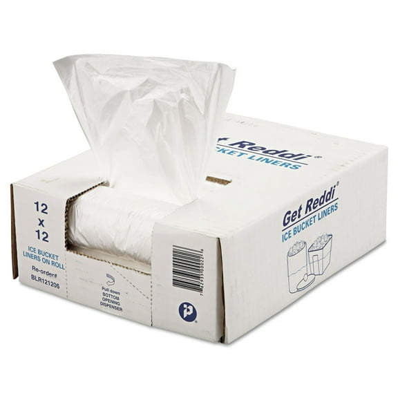Ice Bucket Liner Bags, 3 Qt, 0.24 Mil, 12" X 12", Clear, 1,000/carton | Bundle of 5 Cartons