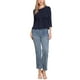 thumbnail image 2 of TOP Peplum CHIC INSPIRAR para Mujer Cuello Redondo de Manga 3/4 Blusas con Volantes S Azul Oscuro, 2 of 5