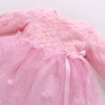 thumbnail image 5 of FYMNSI Toddler Girl Long Sleeve Floral Tutu Dress Baby Baptism Christening Dresses with Hat Birthday Tulle Outfit 9-12 Months Pink, 5 of 8